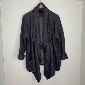 Isabel Marant Draped Coat Virgin Wool Blue Oversized Longsleeve Womens Size 36